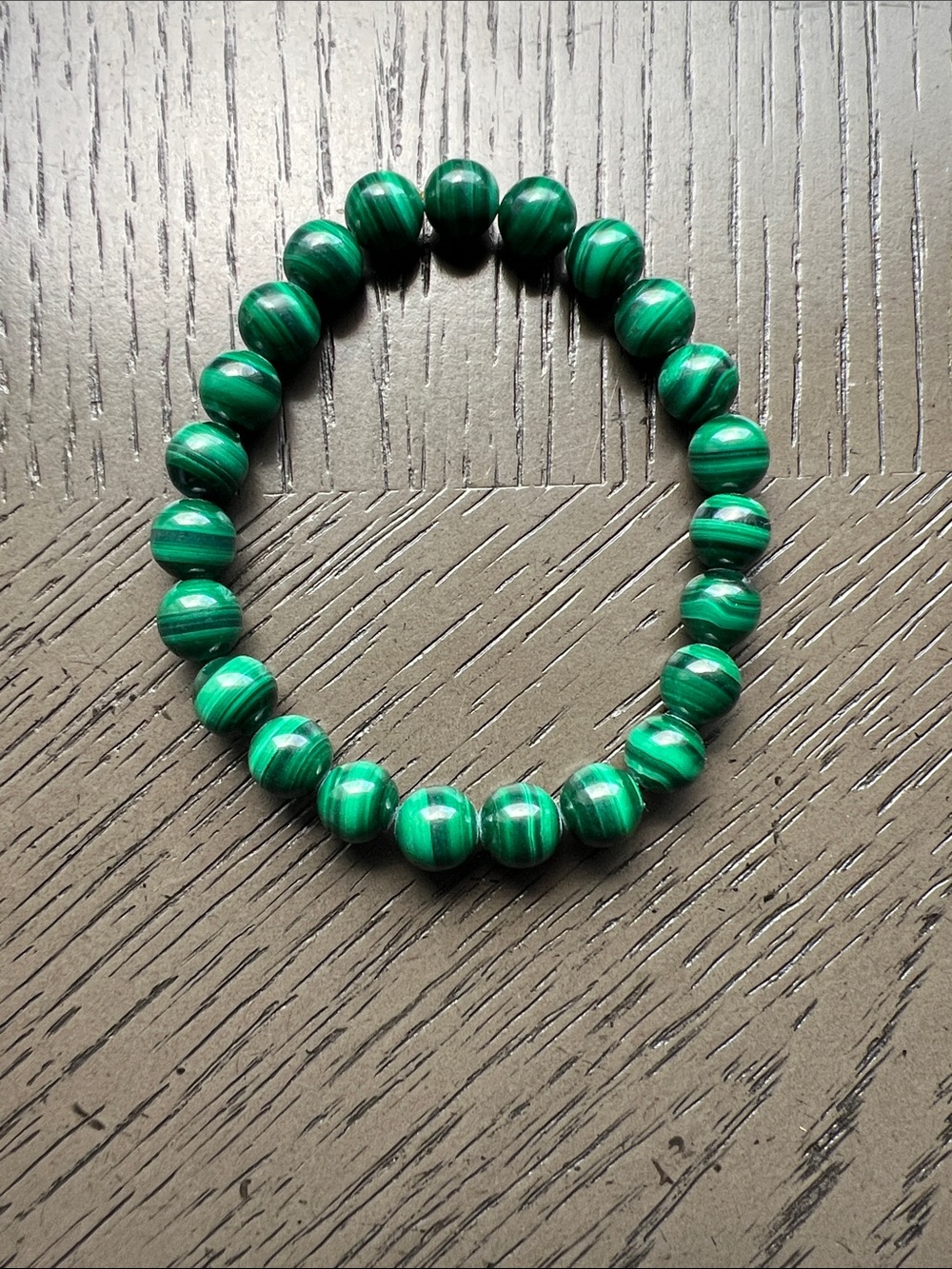 Malachite bracelet 8mm SIZR 6.5’ - Picture 2 of 2